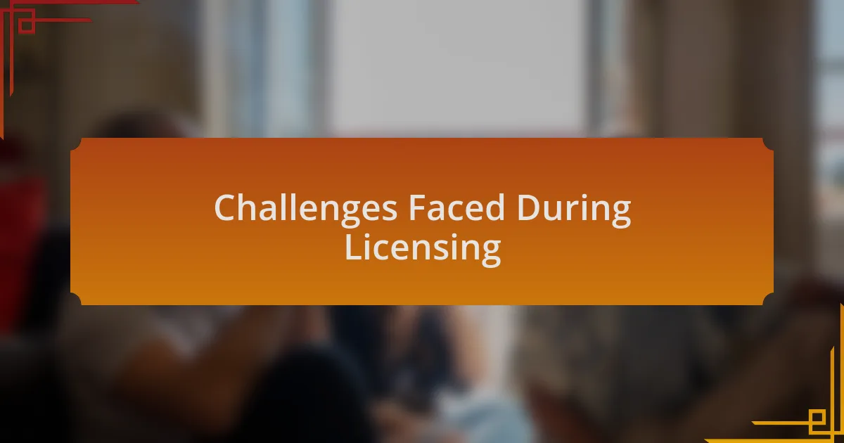 Challenges Faced During Licensing