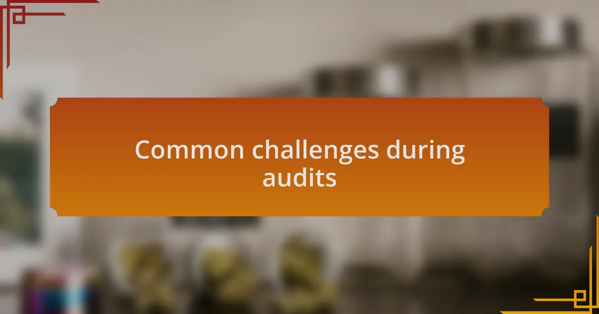 Common challenges during audits