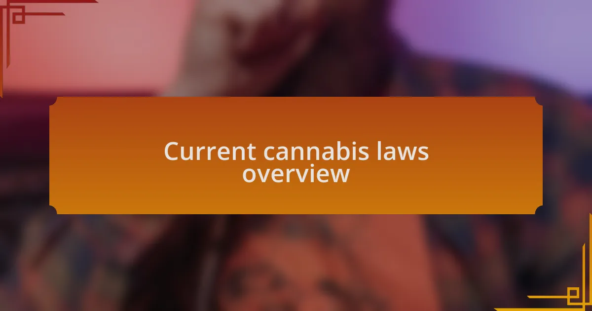 Current cannabis laws overview
