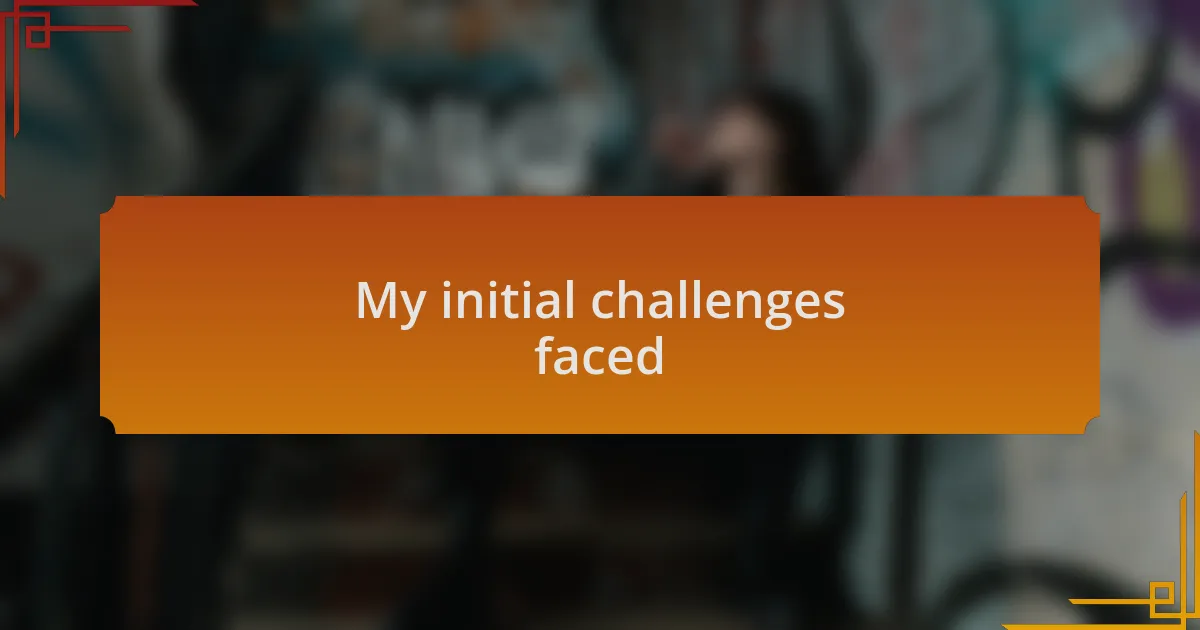 My initial challenges faced