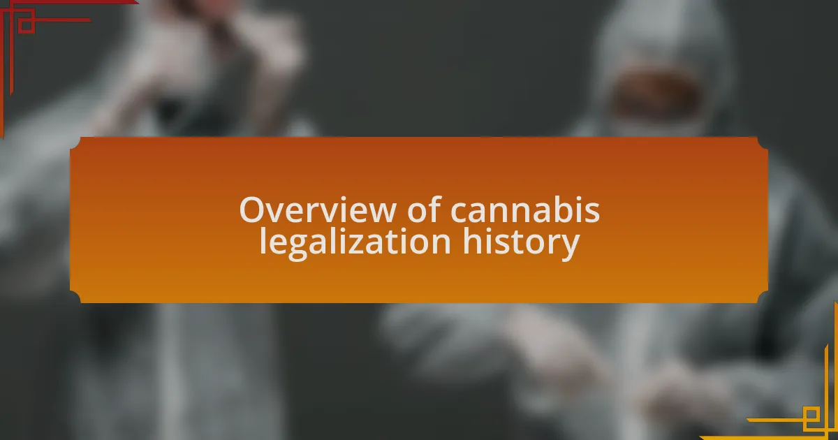 Overview of cannabis legalization history
