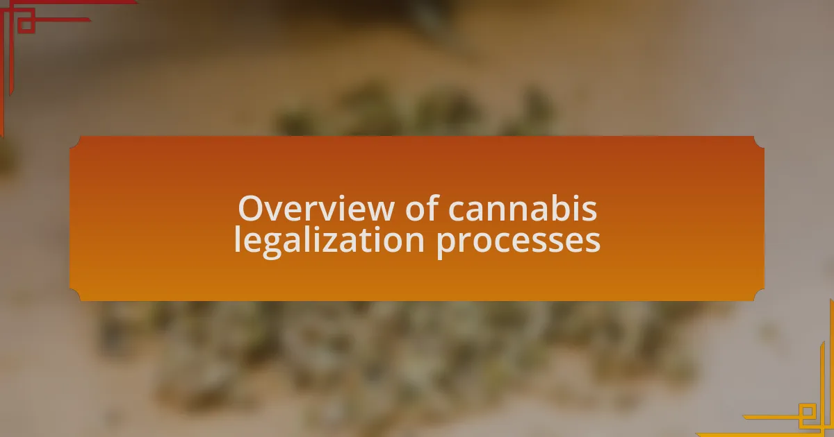 Overview of cannabis legalization processes